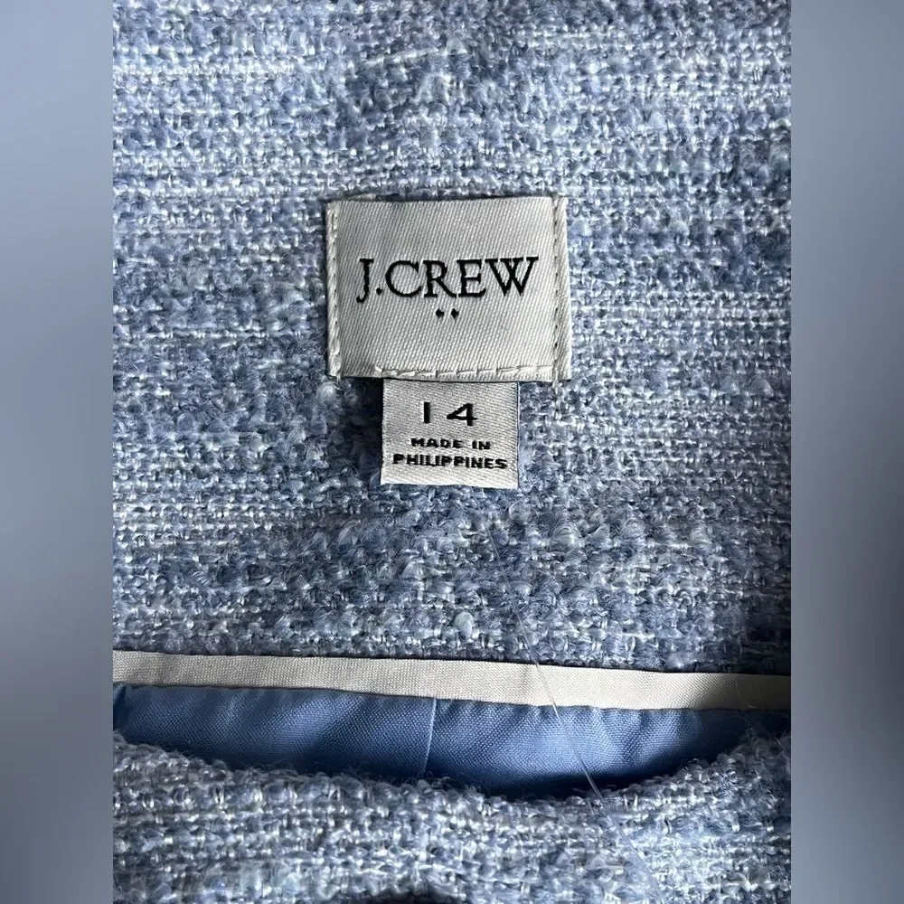J Crew Women's Tweed Blazer Size18 Classic Elegant Short Coat Office Business